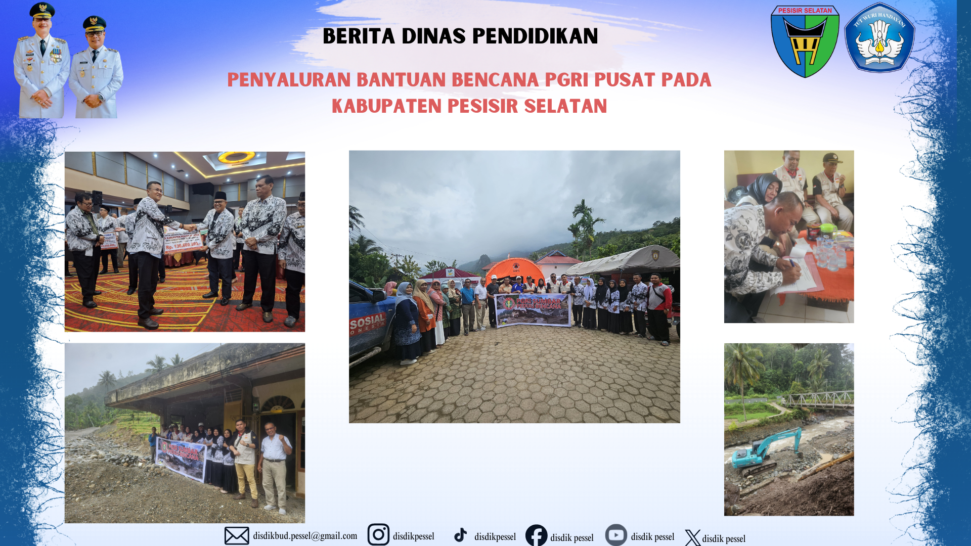 PGRI Pusat Salurkan Bantuan Bencana untuk Kabupaten Pesisir Selatan