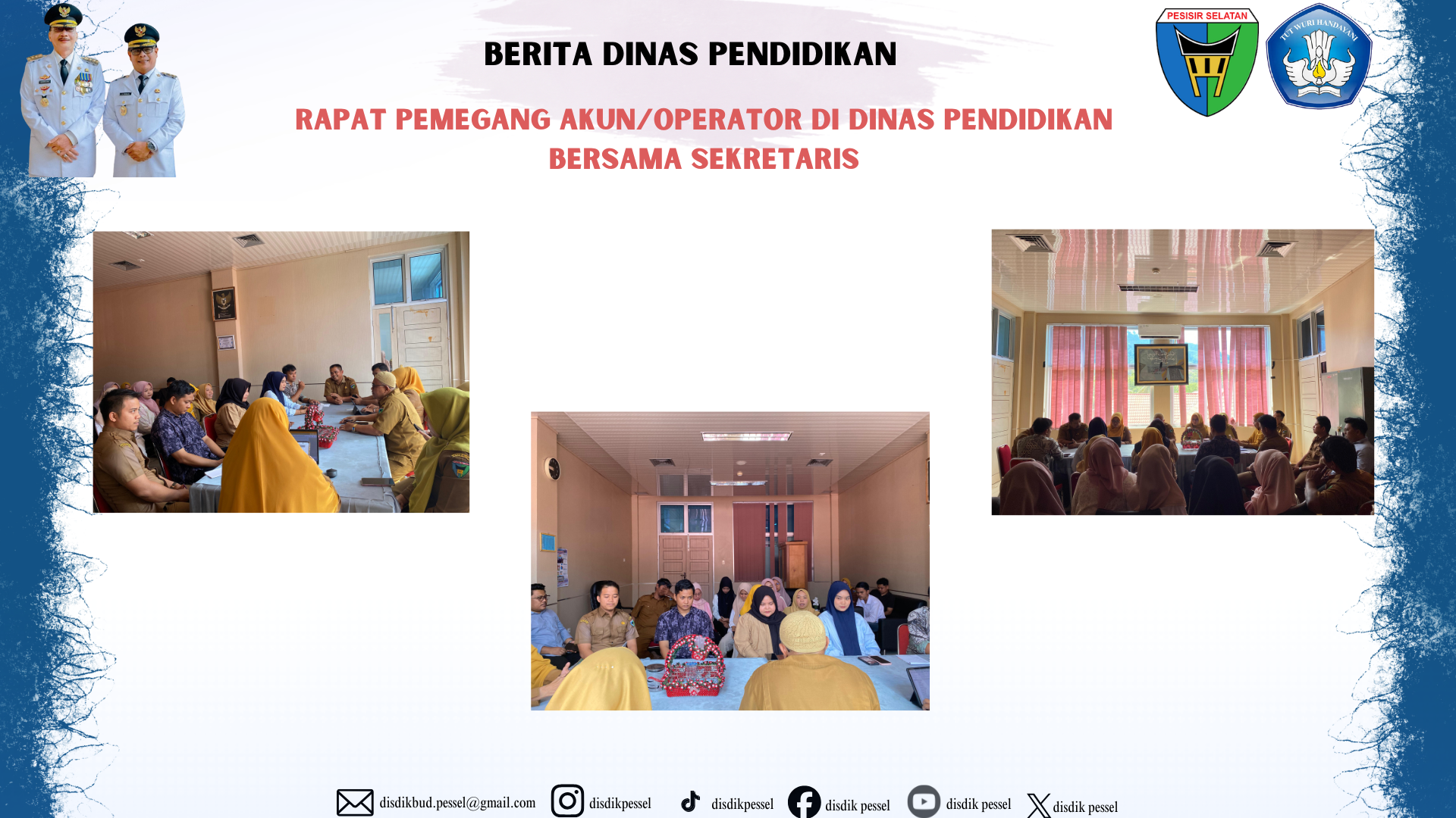 Dinas Pendidikan mengadakan rapat bersama Pemegang Akun/Operator Di dinas Pendidikan