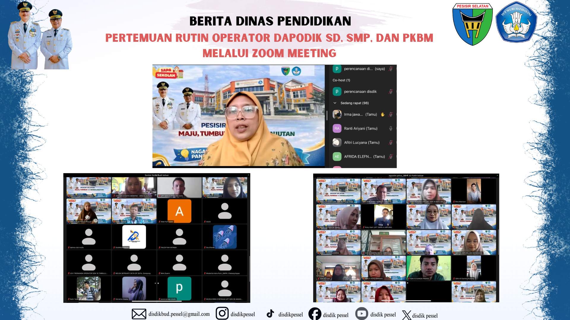 Pertemuan Rutin Operator Dapodik SD, SMP, dan PKBM Melalui Zoom Meeting