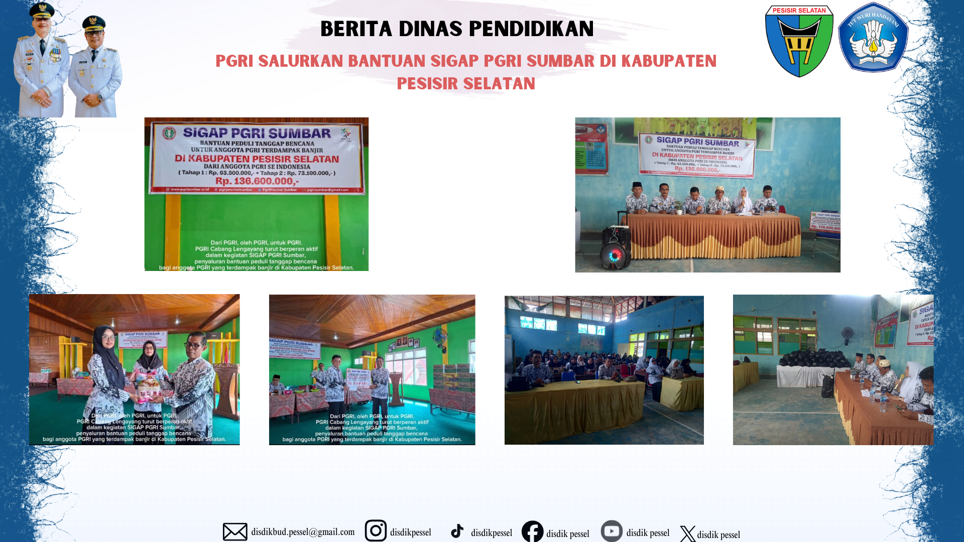 PGRI Salurkan Bantuan SIGAP PGRI Sumbar Bagi Anggota Terdampak di Kab. Pesisir Selatan