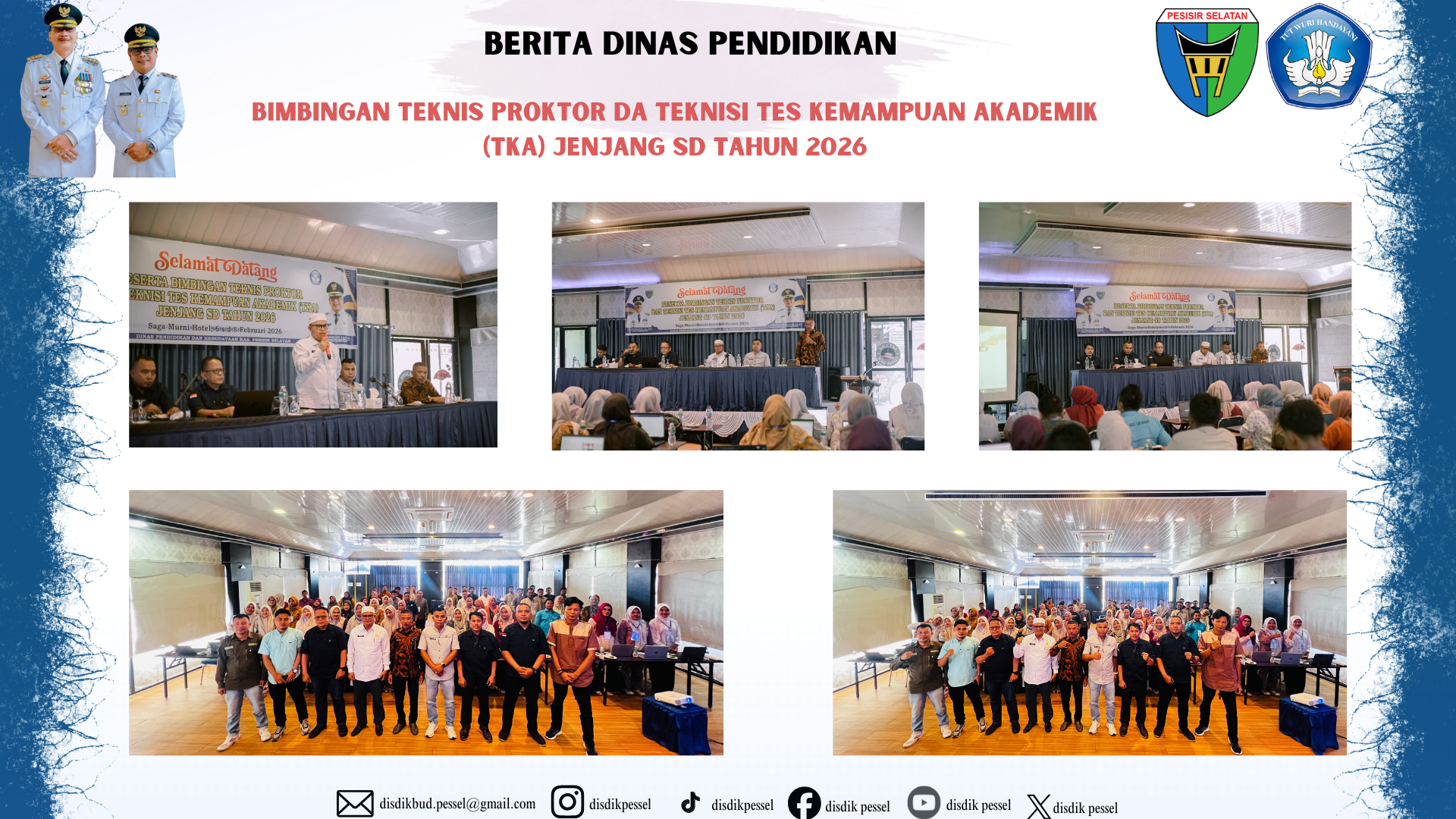 Dinas Pendidikan Pesisir Selatan Gelar Bimtek Proktor dan Teknisi TKA SD 2026