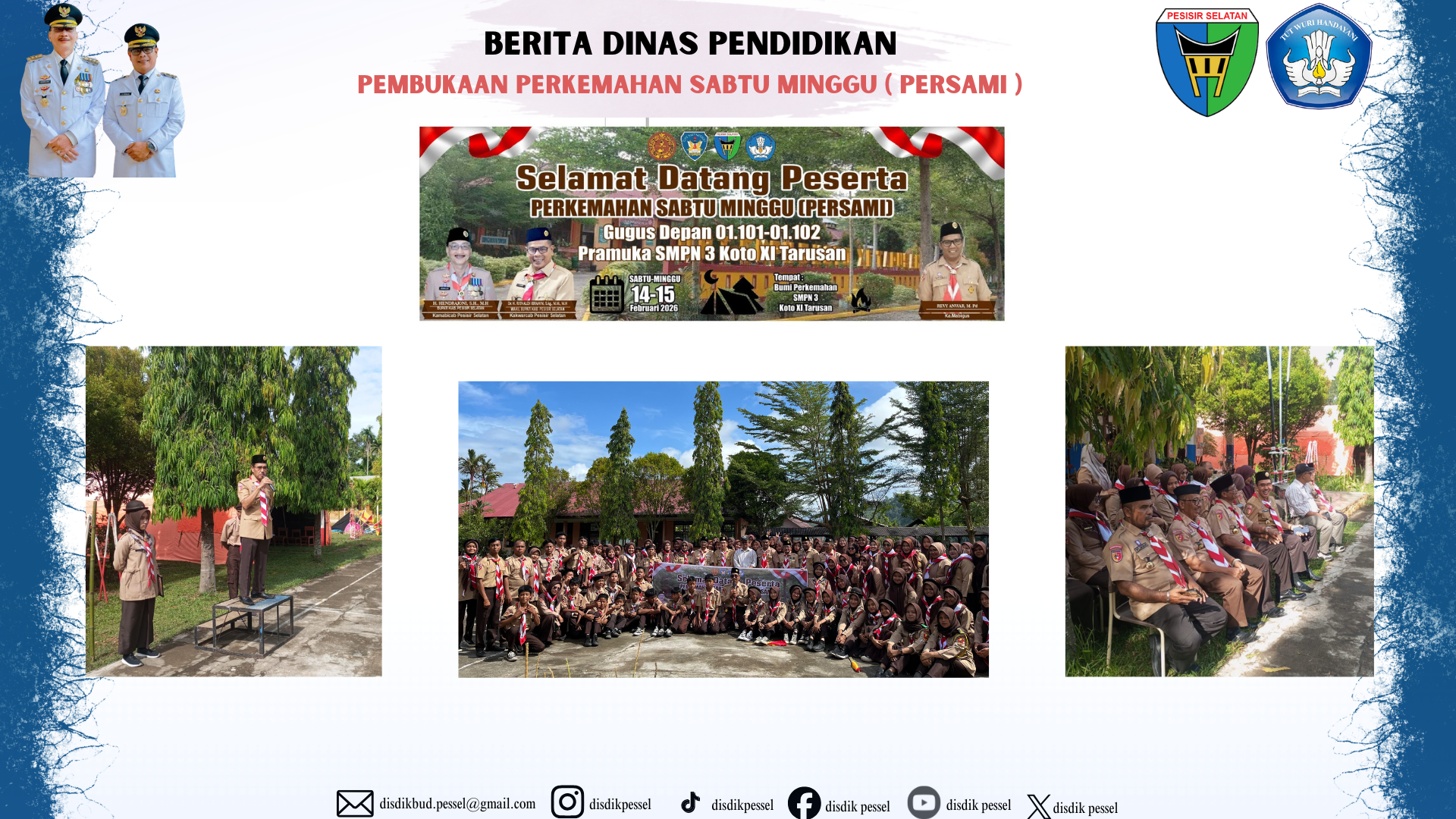 Pembukaan Persami Gugus Depan 01.101–01.102 SMP Negeri 3 Koto XI Tarusan Tahun 2026