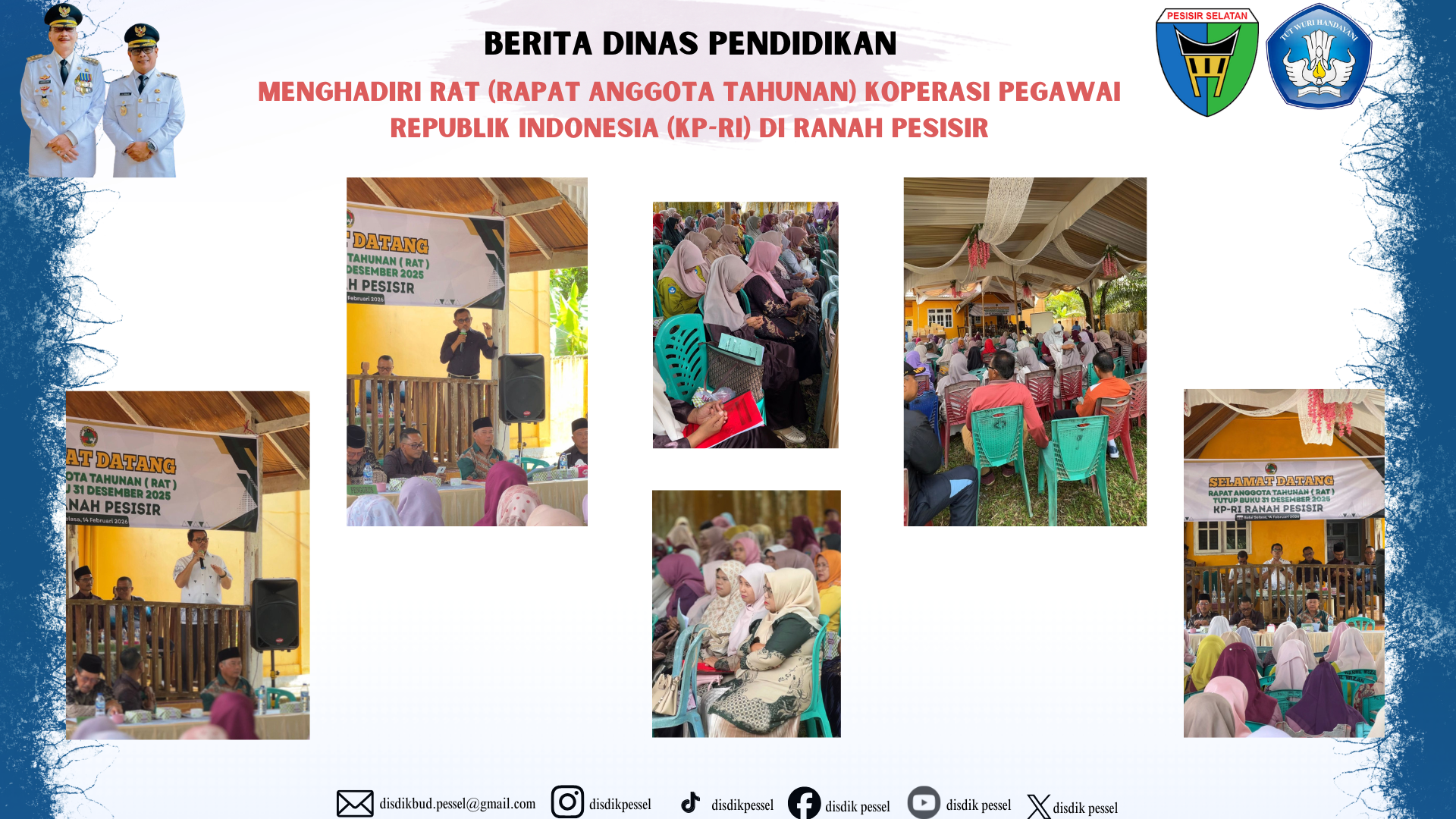 Kepala Dinas Pendidikan Kabupaten Pesisir Selatan Hadiri RAT KP-RI Ranah Pesisir Tutup Buku 2025