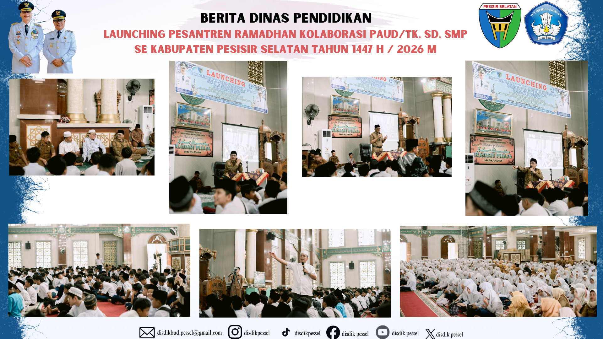 Dinas Pendidikan Bersama Bupati Pesisir Selatan Launching Pesantren Ramadhan 1447 H
