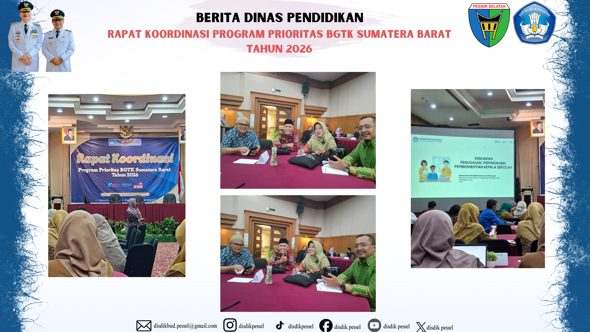 Dinas Pendidikan Kab. Pessel Ikuti Rapat Koordinasi Program Prioritas BGTK Sumatera Barat Th 2026