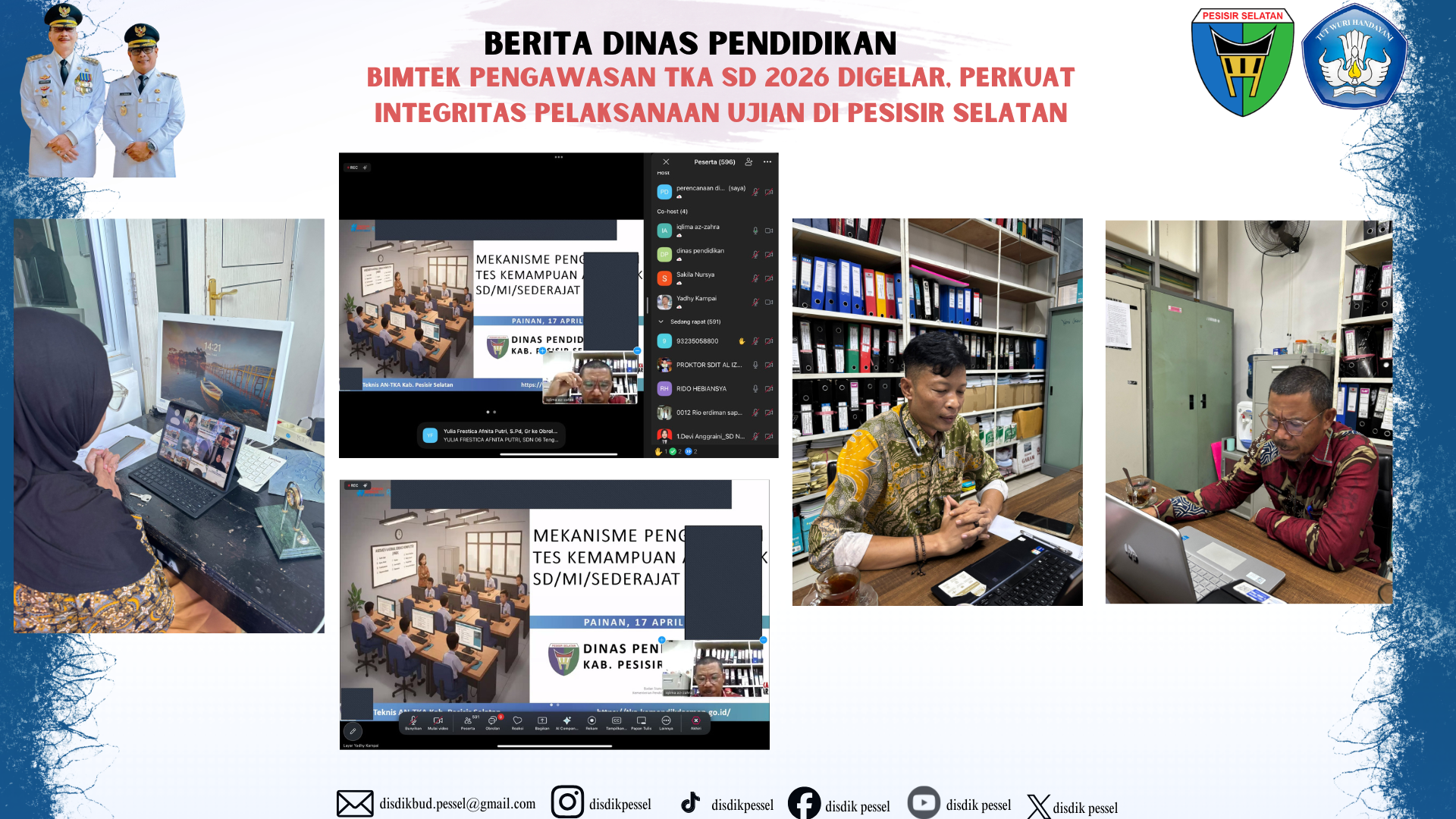 Bimtek Pengawasan TKA SD 2026 Digelar, Perkuat Integritas Pelaksanaan Ujian di Pesisir Selatan