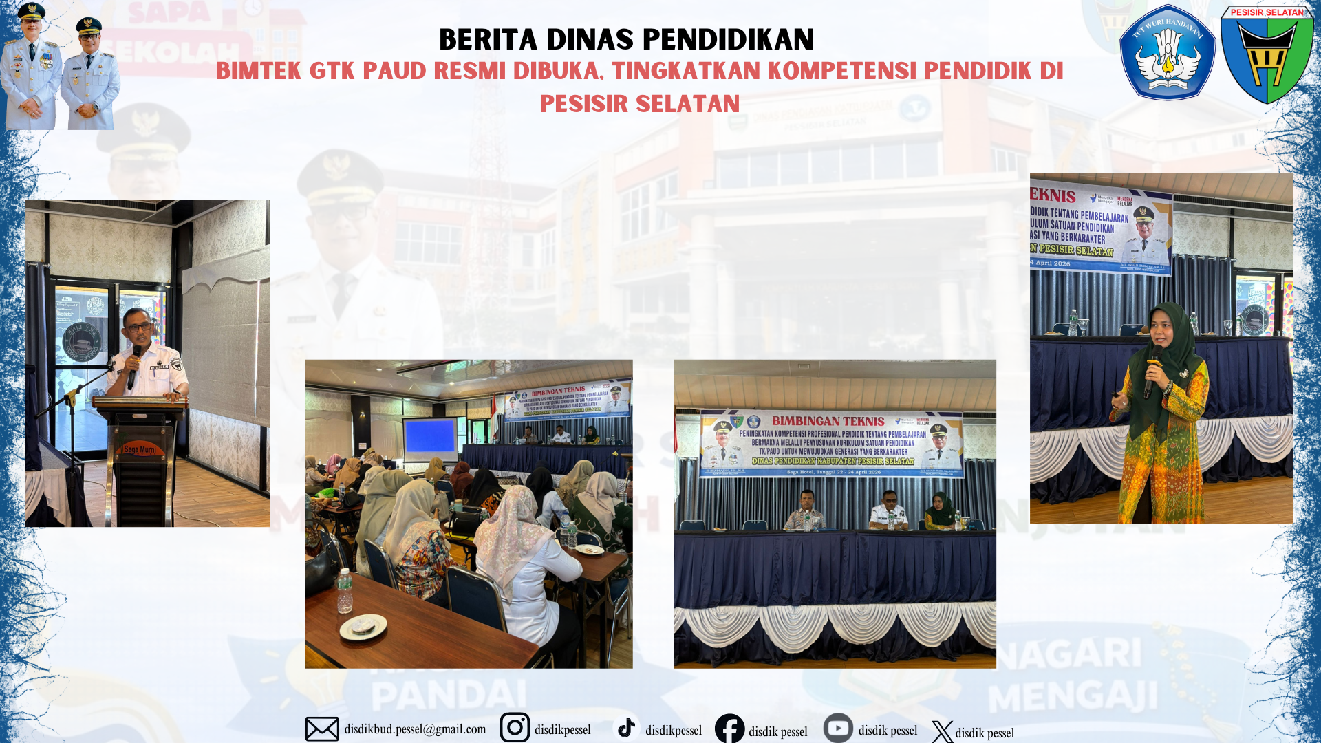BIMTEK GTK PAUD Resmi Dibuka, Tingkatkan Kompetensi Pendidik di Pesisir Selatan